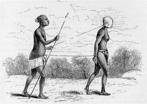 African Walking With African Slave