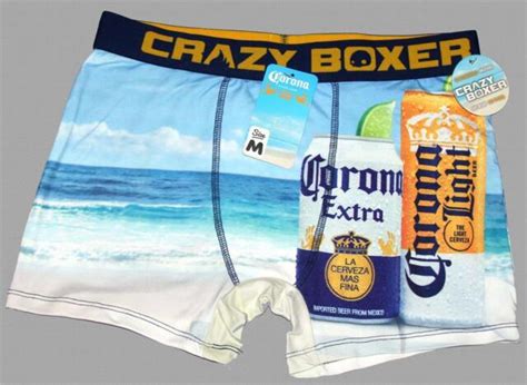 Crazy Boxer Corona Light Beer Cerveza Cans Blue Ocean Boxer Briefs Mens