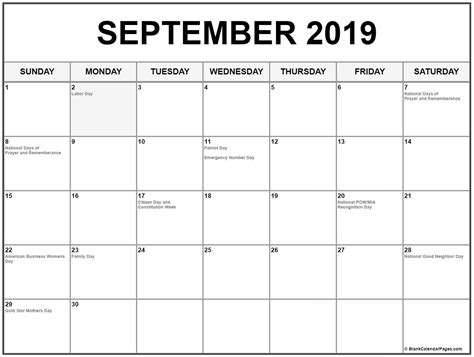 20 Labor Day 2019 Calendar Free Download Printable Calendar Templates ️