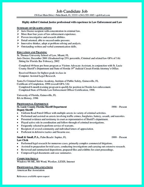 Criminal Justice Resume Uses Summary Section Of The Qualifications To