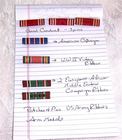 Wwii Military Ribbons Good Conduct Ribbons American Campaign Ribbon