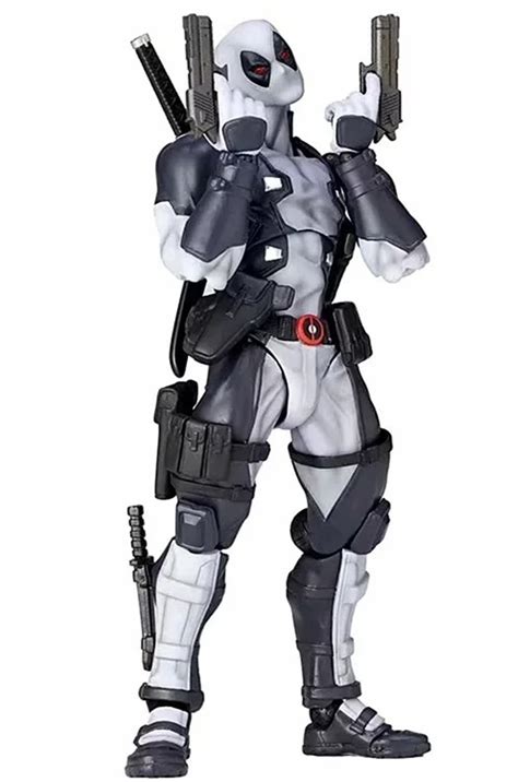 Revoltech Series No001 Deadpool Gray Color Ver Pvc Action Figures