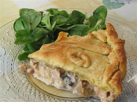 Recette de Tourte aux champignons et escalope de poulet