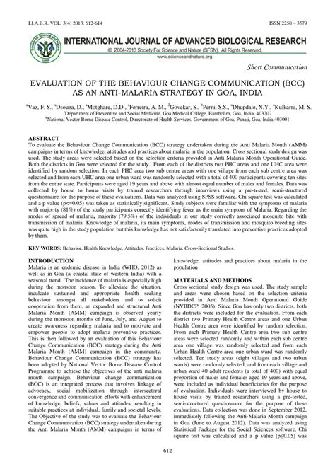 Pdf Short Communication Evaluation Of The Behaviour Change