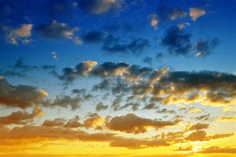 Colorful Sky With Clouds At Sunset Stock Photo Image Of Color