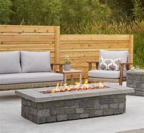 Sedona 66rectangle Propane Fire Table In Grey W Natural Gas