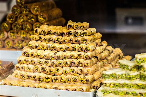 Baklava On A Market In Istanbul Stock Image Colourbox