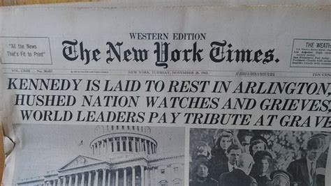 Jual Koran The New York Times Tahun 1963 Pembunuhan Jfk Di Lapak