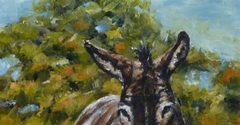 Daily Painting Projects Hillside Donkey Oil Painting Animal Art Donkey