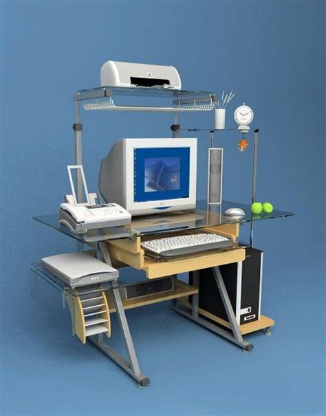 Home Office Computer Workstations 3d Model 3ds Max Files Free Download