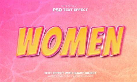 Premium Psd Women Text Effect Editable Smart Object