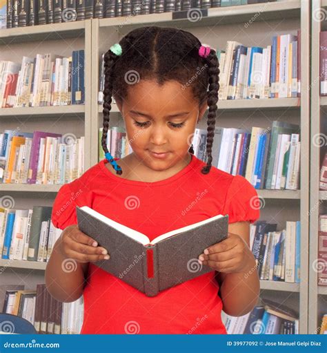 Little Student With A Book Reading Stock Photo Image Of Beautiful