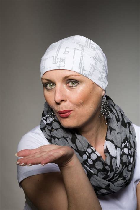 Beautiful Woman Cancer Patient Wearing Headscarf Stock Photo Image Of