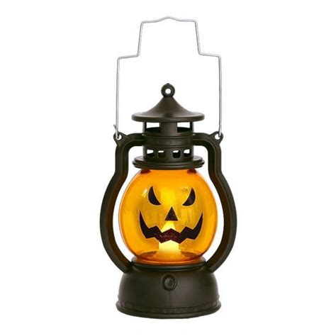 Portable Led Sound Jack O Lantern With Broom Halloween Pumpkin Light