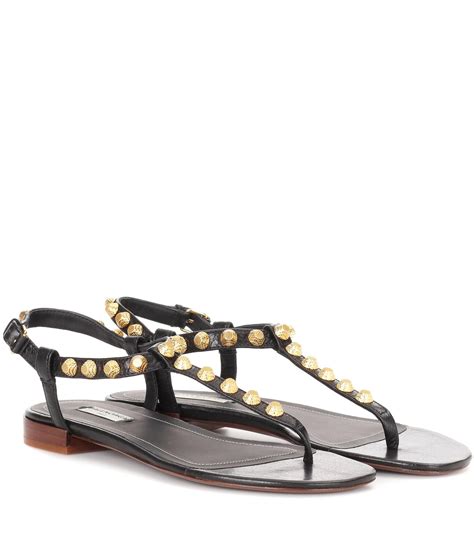 Balenciaga Giant Studded Leather Sandals In Black Lyst