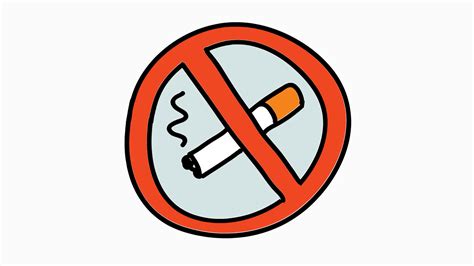No Smoking Sign Hand Drawn Color Animation With Transparent Background