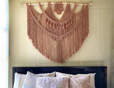 Large Macrame Wall Hanging Macrame Headboard Over Bed Over Etsy