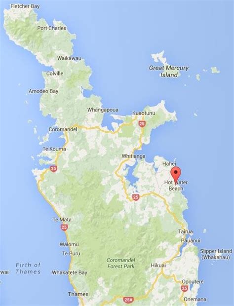 Location Of Hot Water Beach Coromandel Peninsula Regional Context