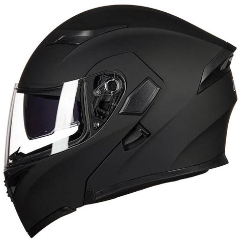 Ilm full face motorcycle street bike helmet with removable winter neck scarf + 2 visors dot (m, matte black). Cooligg Full Face Helmet Motorcycle Street Bike Helmet ...