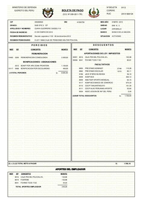 Ejemplo De Boleta De Pago Pdf