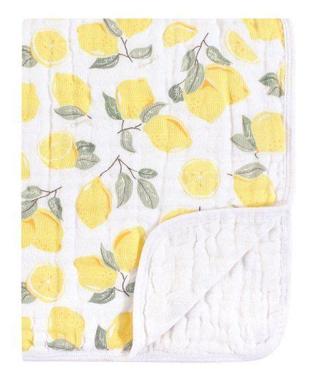 Luvable Friends White And Yellow Lemon Muslin Tranquility Blanket