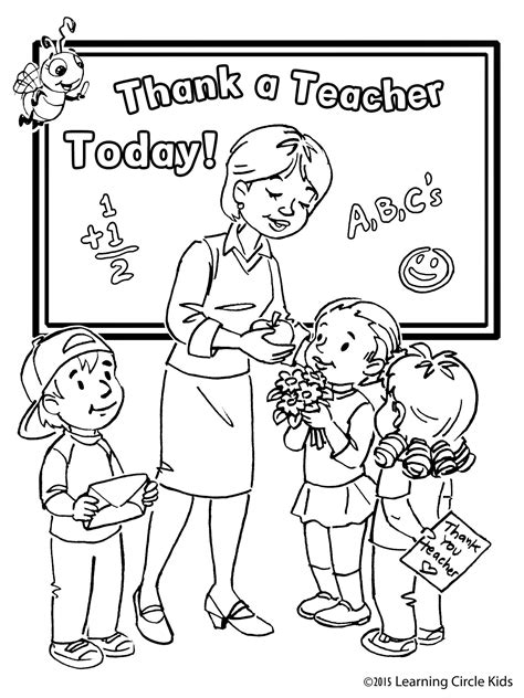 Free Kids Coloring Page For Teacher Appreciation Day Readerbee