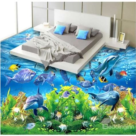 Extremely Pretty Dolphins Under The Sea Pattern Wallpaper Splicing