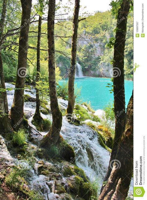 In The Scenic National Park Of Plitvice Lakes In Croatia Stock Image