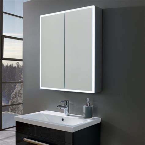 Bliss Led Illuminated Mirror Cabinet Shaver Socket 600 X 700mm Mirror Cabinets Bathroom