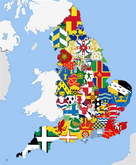 A Map Of English Counties And Their Flags Casualuk