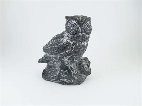 Large 5 Inch Tall Soapstone Owl A Wolf Original Hand Carved Etsy