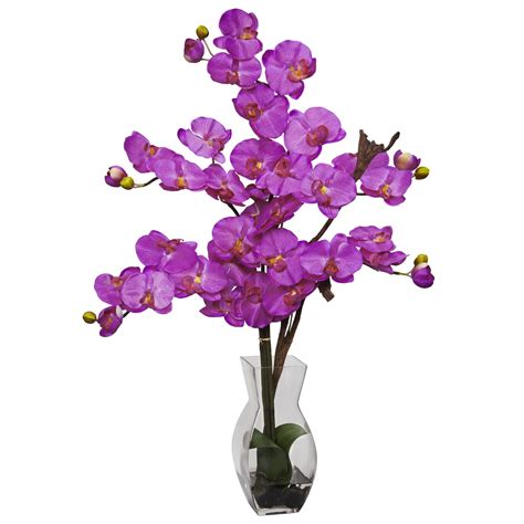 Phalaenopsis With Vase Silk Flower Arrangement In Orchid Wayfair