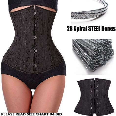 28 steel boned waist trainer cincher plus size underbust corset bustier lingerie underbust