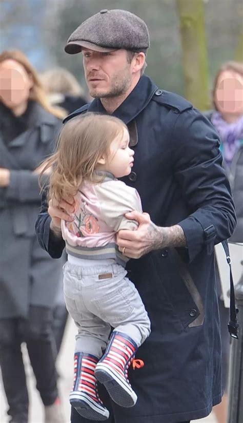 David Beckham Takes Daughter Harper For Walk Around West London