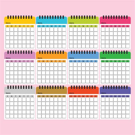 Blank Calendar Kindergarten