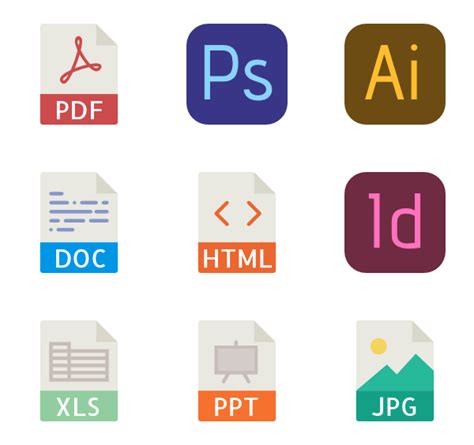 Psd Ai Eps Jpeg Png Pdf File Icons On Simple Vector I
