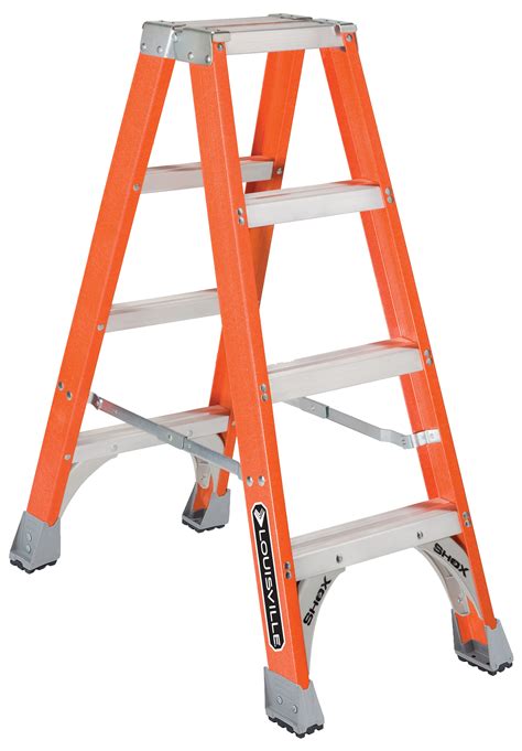 Louisville Ladder 4' Fiberglass Twin Step Ladder, 8' Reach, 300 lbs Load Capacity, FM1504 