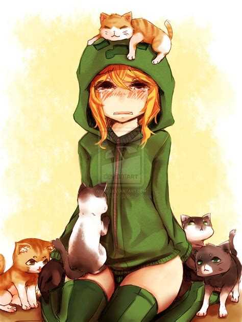 Anime Minecraft Creeper With Cats By ~rammkiler On Deviantart Creeper Minecraft Lobo Minecraft