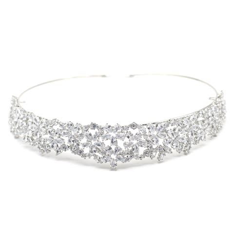 Cubic Zirconia Collection Graceful Crystal Tiara Ahb77 Silver Athena Bridal Jewellery Ltd