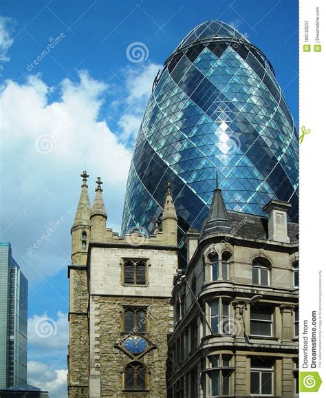 The Old And New Buildings In London City Editorial Photography Image