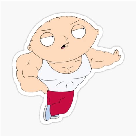 Stewie Bodybuilder Sticker For Sale By Clothingbyjd Redbubble