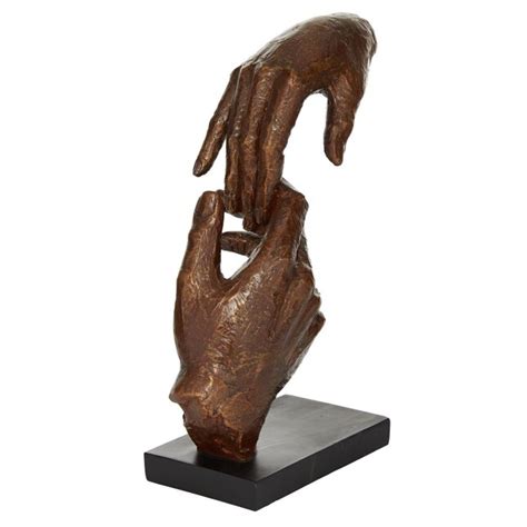 Grayson Lane Traditional Style Brown Polystone Hands Touching Sculpture