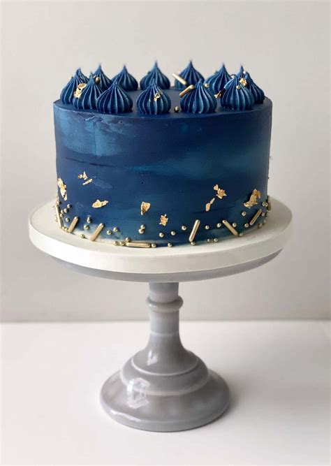 Blue And Stormy Buttercream Cake