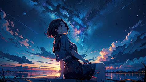 Anime Girl Student Sunset 4k 3171m Wallpaper Pc Desktop