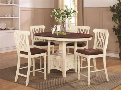 And speaking of seats, we have a wide selection of dining armchairs and side chairs, with either upholstered or wood seats, along with upholstered host. Addison White And Cherry Wood Pub Table Set - Steal-A-Sofa ...