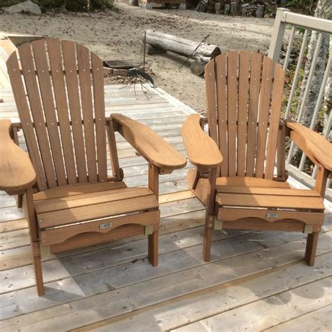 Rustic brown composite adirondack chair and ottoman set. Best Eon Composite Adirondack Chairs for sale in Chester ...