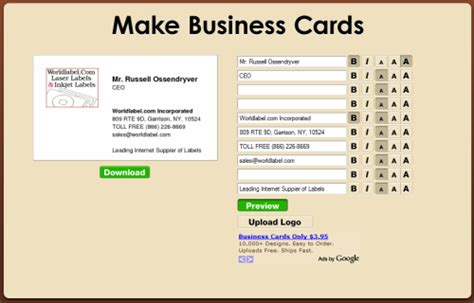 Some of our business cards can now be customized online for free without the use of a word document editor and downloaded as a pdf file. Quick Free Business Cards Online | Worldlabel Blog