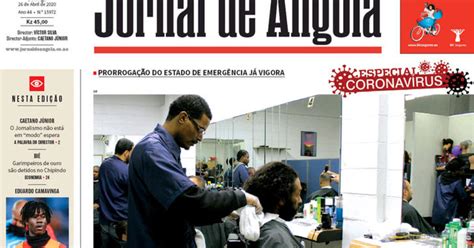 Capa Jornal De Angola De 2020 04 26