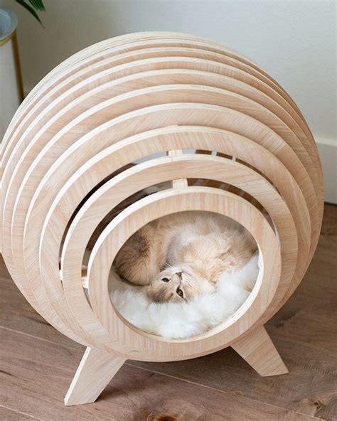 Luxury Cat Bed Wooden Cat Bed Modern Cat Cave Designer Cat Etsy