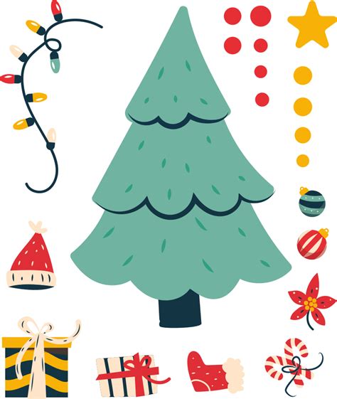 Juletre Med Gaver Gjør Det Selv Jul Klistremerker Tenstickers